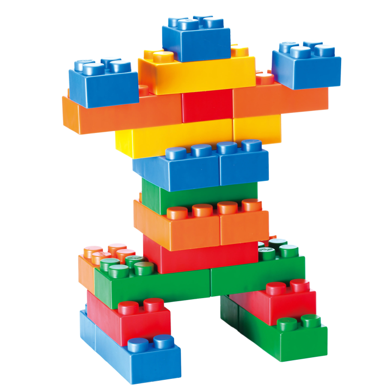 poppetje gebouwd met blokken. poppetje gebouwd met blokken.