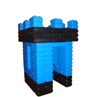 Ritterburg, dein eigenes Schloss bauen, ein großer Turm aus Blau.