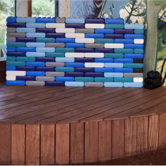 Aqua-Set mit ruhigen blauen Farben.  Große Qualitätsblöcke.