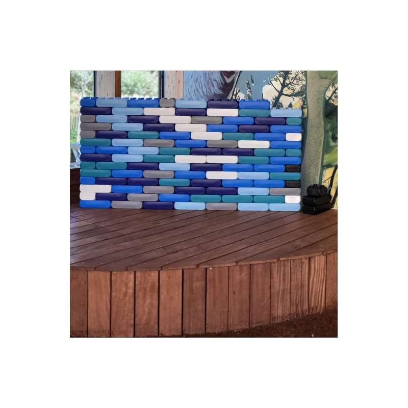 Aqua-Set mit ruhigen blauen Farben.  Große Qualitätsblöcke.